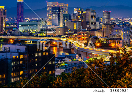 Fukuoka cityscape kyushu sunset Fukuoka cityscape kyushu sunset 58399984