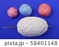 Woolen thread and knitting needle. 58401148