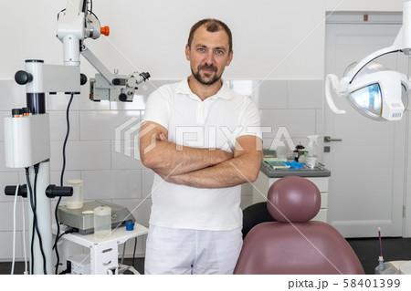 Portrait of dantist in dental clinic 58401399