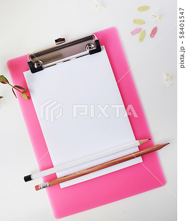writing instruments and Clipboard pink.  58401547
