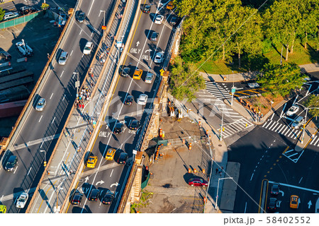 Aerial view of the Manhattan Bridge in NY Aerial view of the Manhattan Bridge in NY 58402552