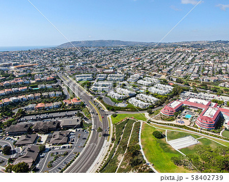 Aerial view of Dana Point town 58402739
