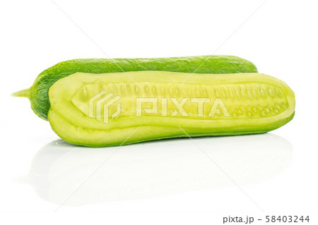Fresh mini cucumber isolated on white Fresh mini cucumber isolated on white 58403244