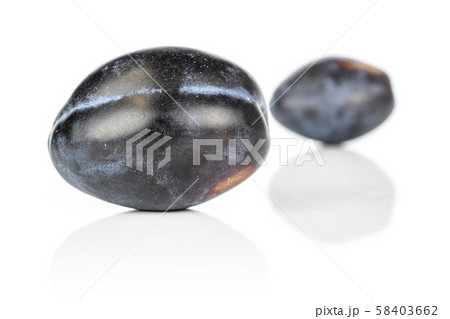 Fresh purple plum isolated on white Fresh purple plum isolated on white 58403662
