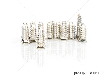 Glossy metallic bolt isolated on white Glossy metallic bolt isolated on white 58404135