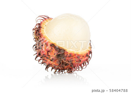 Fresh red rambutan isolated on white 58404788