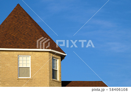 house roof home building residential rooftop corner 58406108