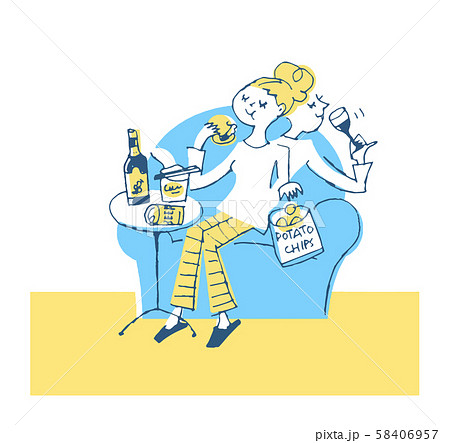 悪い食生活の女性 悪い食生活の女性 58406957