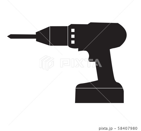 drill icon on white background. flat style. hand drill icon for your web site design, logo, app, UI. Screwdriver symbol. electric drill sign.  58407980