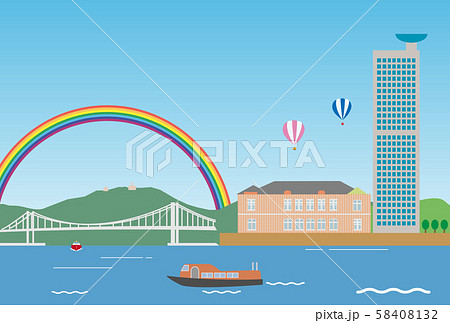 北九州 門司港 イメージのイラスト素材