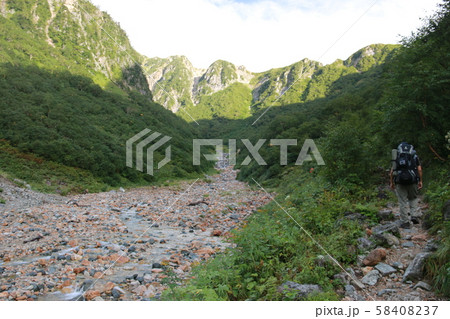 北アルプス 槍ヶ岳への道 槍沢登山道 北アルプス 槍ヶ岳への道 槍沢登山道 58408237