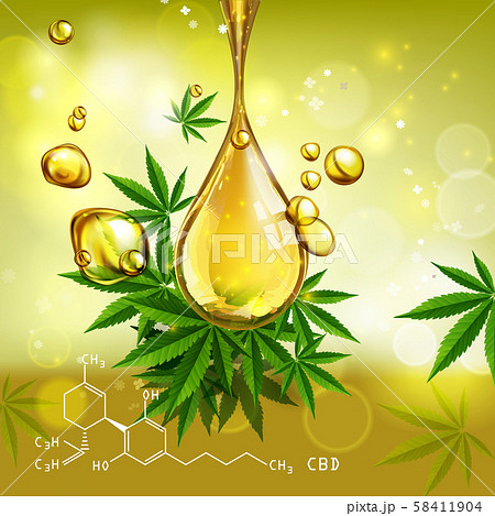 Cannabis Or Marijauna Drop Oil Medical Design のイラスト素材