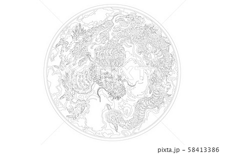 雲龍図線1 雲龍図線1 58413386