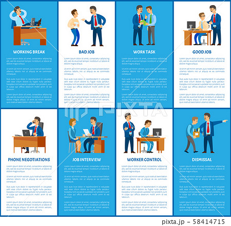 Boss and Work in Business Company Posters Set 58414715