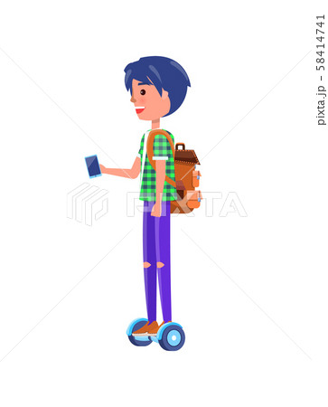 Boy Rides on Segway Personal Transporter Gyroboard Boy Rides on Segway Personal Transporter Gyroboard 58414741