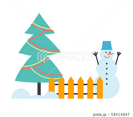 Snowman Winter Holiday Characters in Bucket, Hat Snowman Winter Holiday Characters in Bucket, Hat 58414847