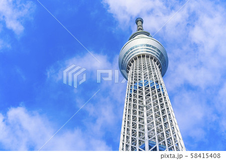 東京スカイツリーと青空 東京スカイツリーと青空 58415408