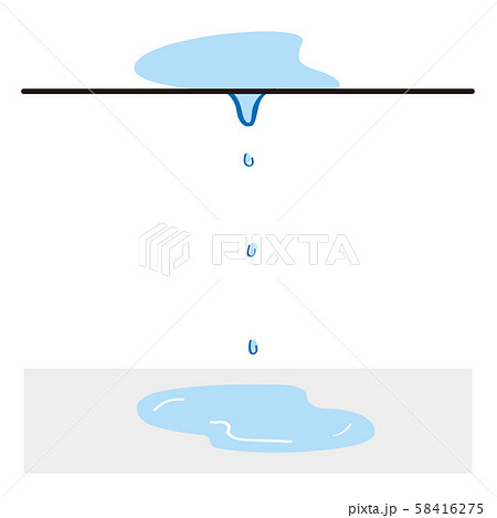 天井から水漏れしている様子のイラスト素材