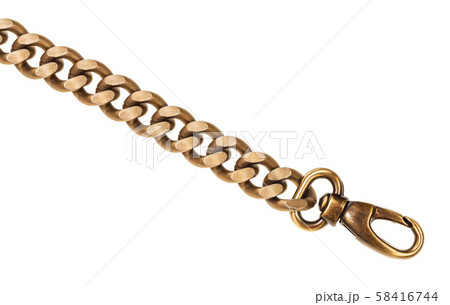 yellow chain with carabiner close-up isolated yellow chain with carabiner close-up isolated 58416744