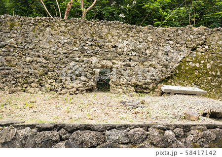 蓮池潭の古い石垣 58417142