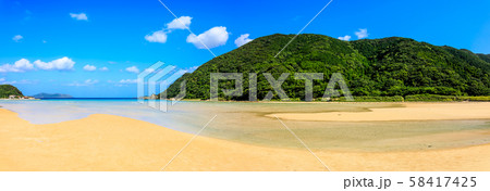 頓泊海水浴場　パノラマ　【長崎県五島市】 58417425