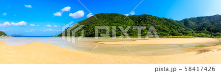 頓泊海水浴場　パノラマ　【長崎県五島市】 58417426