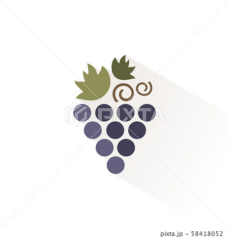 Bunch of grapes icon with shadow. Flat vector 58418052