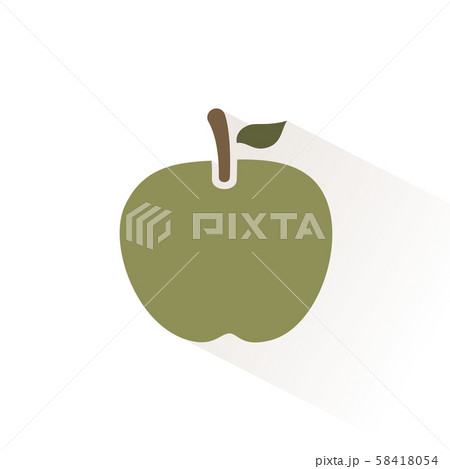 Green apple icon with shadow. Flat vector 58418054