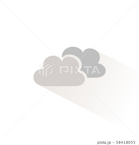 Clouds icon with shadow. Flat vector illustration 58418055