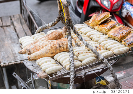 Banana and Sweet Potato Grilled traditional Thai Banana and Sweet Potato Grilled traditional Thai 58420171
