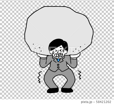 Men in suits who feel burdened (simple) Men in suits who feel burdened (simple) 58421202