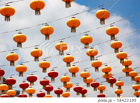 chinese lanterns and blue sky chinese lanterns and blue sky 58422195