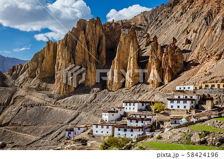 Dhankar village, Spiti Valley, Himachal Pradesh, India Dhankar village, Spiti Valley, Himachal Pradesh, India 58424196