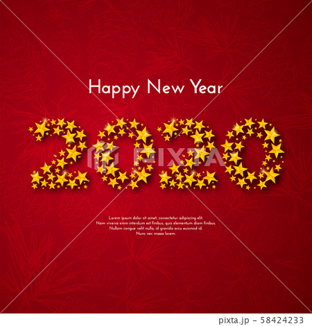 Holiday gift card. Happy New Year 2020. 58424233