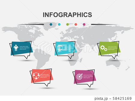 Infographic design template with speech bubbles Infographic design template with speech bubbles 58425169