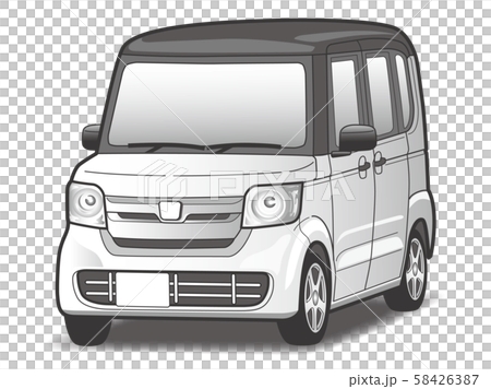 軽自動車 白色 のイラスト素材