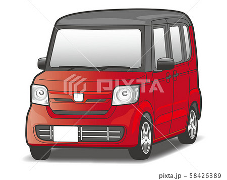 軽自動車 赤色 のイラスト素材