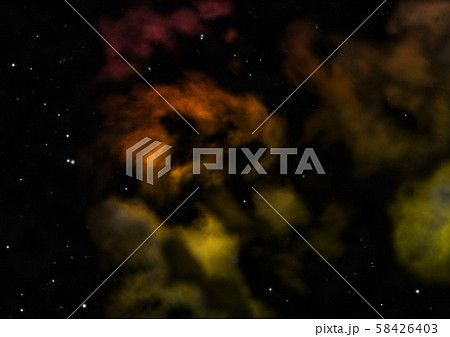 Star field in space and a nebulae. 3D rendering 58426403