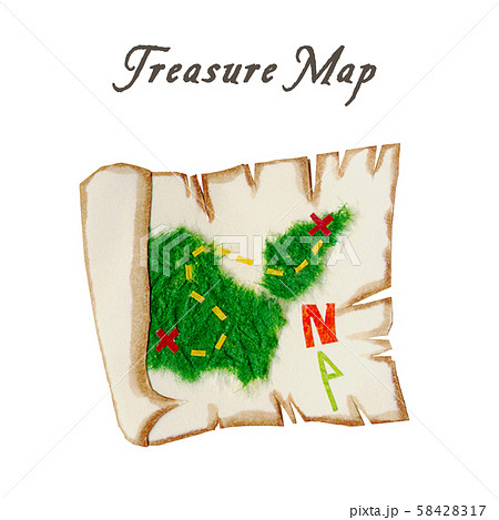 宝の地図 ちず 宝島 Old Treasure Mapのイラスト素材