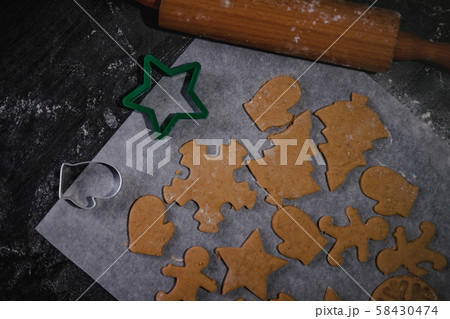 cut out gingerbread cookie in the form of a 58430474