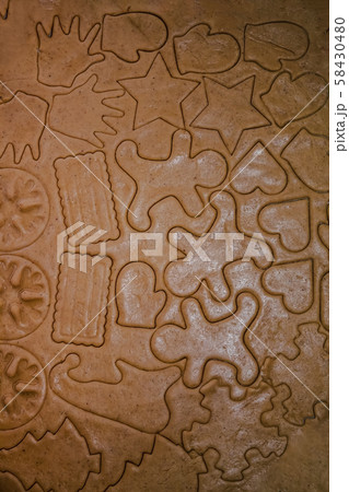 cut out gingerbread cookie in the form of a 58430480