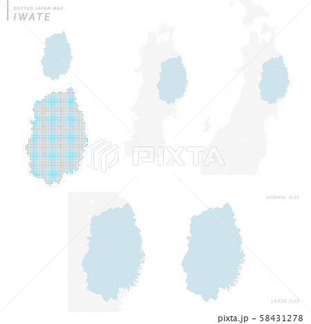 dotted Japan map, Iwate 58431278