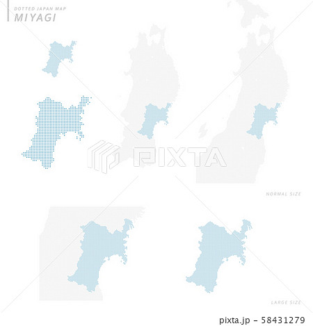 dotted Japan map, Miyagi 58431279