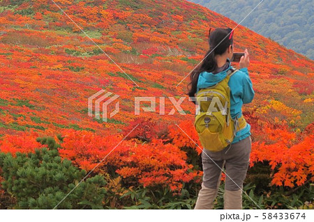 栗駒山の絶景紅葉と山ガール2 58433674
