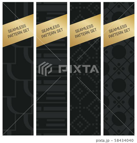 Abstract concept vector monochrome geometric pattern. Dark blue, gold minimal background. Creative 58434040
