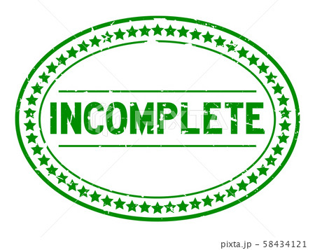 Grunge green incomplete word oval rubber seal stamp Grunge green incomplete word oval rubber seal stamp 58434121