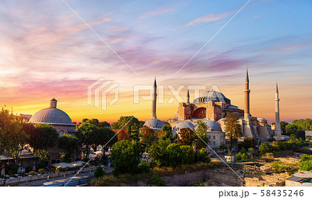 Hagia Sophia and the Bath-house of Haseki Hurrem Sultan in Istanbul, Turkey Hagia Sophia and the Bath-house of Haseki Hurrem Sultan in Istanbul, Turkey 58435246