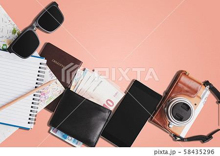 Group of essential equipment for traveling Group of essential equipment for traveling 58435296