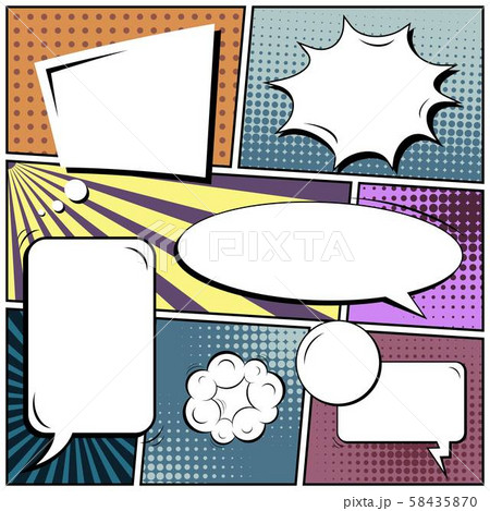 Abstract creative concept vector comic pop art style blank, layout template with clouds beams and Abstract creative concept vector comic pop art style blank, layout template with clouds beams and 58435870