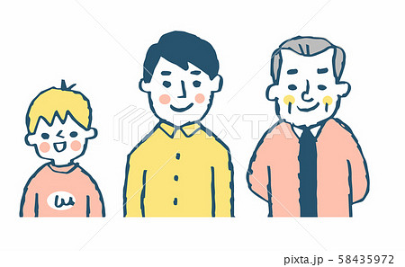 3世代親子男性 3世代親子男性 58435972